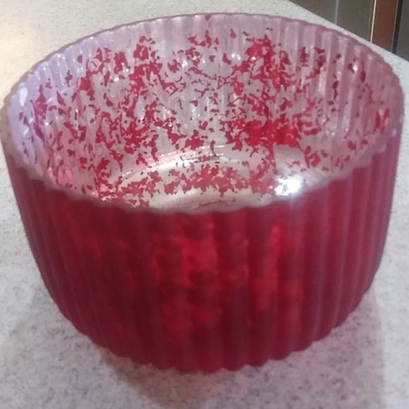Kohl's Accents Frosted Red Hurricane Candle Holder Poshmark